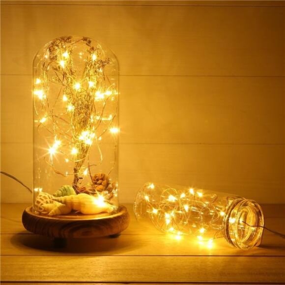 warm white fairy string lights battery operated 10ft firefly led wire lights dec - Picture 3 of 7